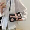Yogodlns Fashion Women's Handbags Denim Stars Pattern Cool Girls Underarm Bag Female Small Shoulder Hobo Bags Chain Tote Bag