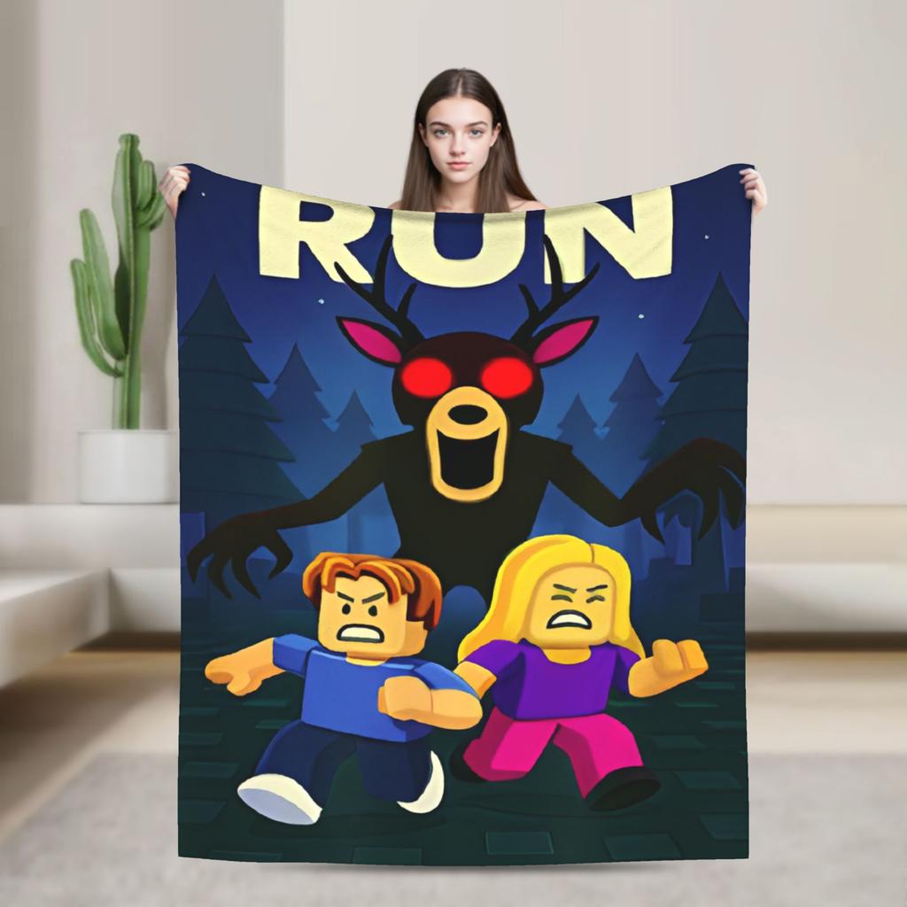 Horror Games 99 Nights in the Forest Blanket Plush Funny Warm Throw Blankets for Chair Covering Sofa Summer