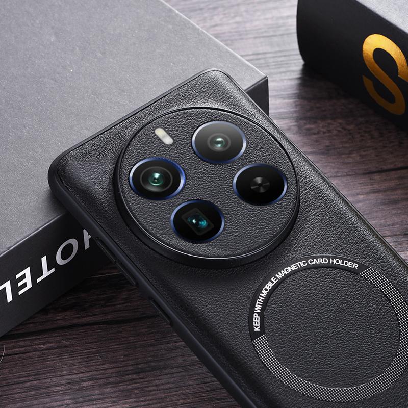 Чехол Magsafe из искусственной кожи для Realme 12 Pro Plus, противоударный чехол с магнитной беспроводной зарядкой для Realme 12Pro Plus Shell