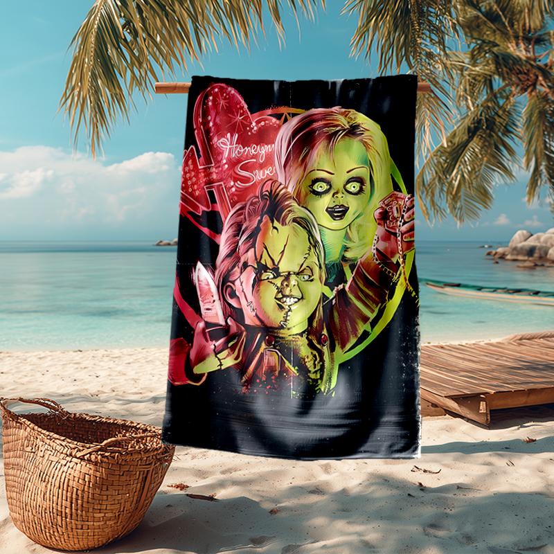Ultra-Soft Beach Towel with Halloween horror Theme,Ideal for Pool - Camping, Diving - Perfect Travel Essential, Vibrant Beach Towel.