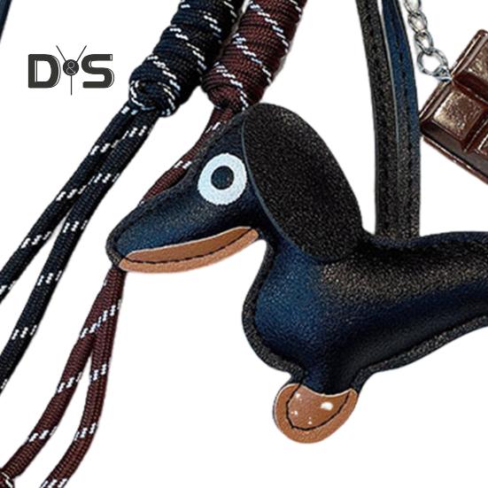 Такса брелок сумка кулон искусственная кожа милый щенок собака талисман подарки подвесные украшения для сумок сумки кошельки ретро стиль аксессуары