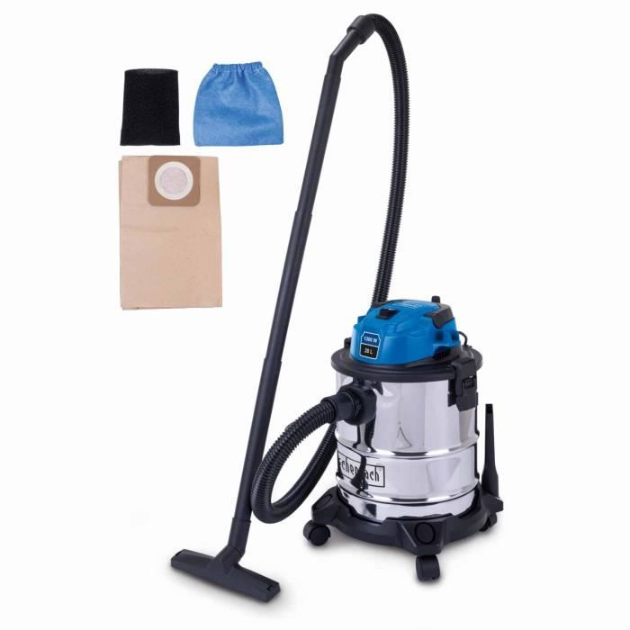 Aspirateur eau et poussiere VC20 - 1300 W - Cuve acier inoxydable 20L - SCHEPPACH