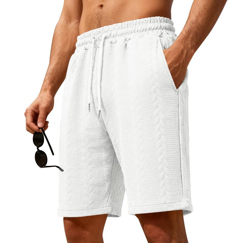 Spring and Summer Men's Simple and Loose Plaid Texture Textured Sporty Casual Shorts for Men