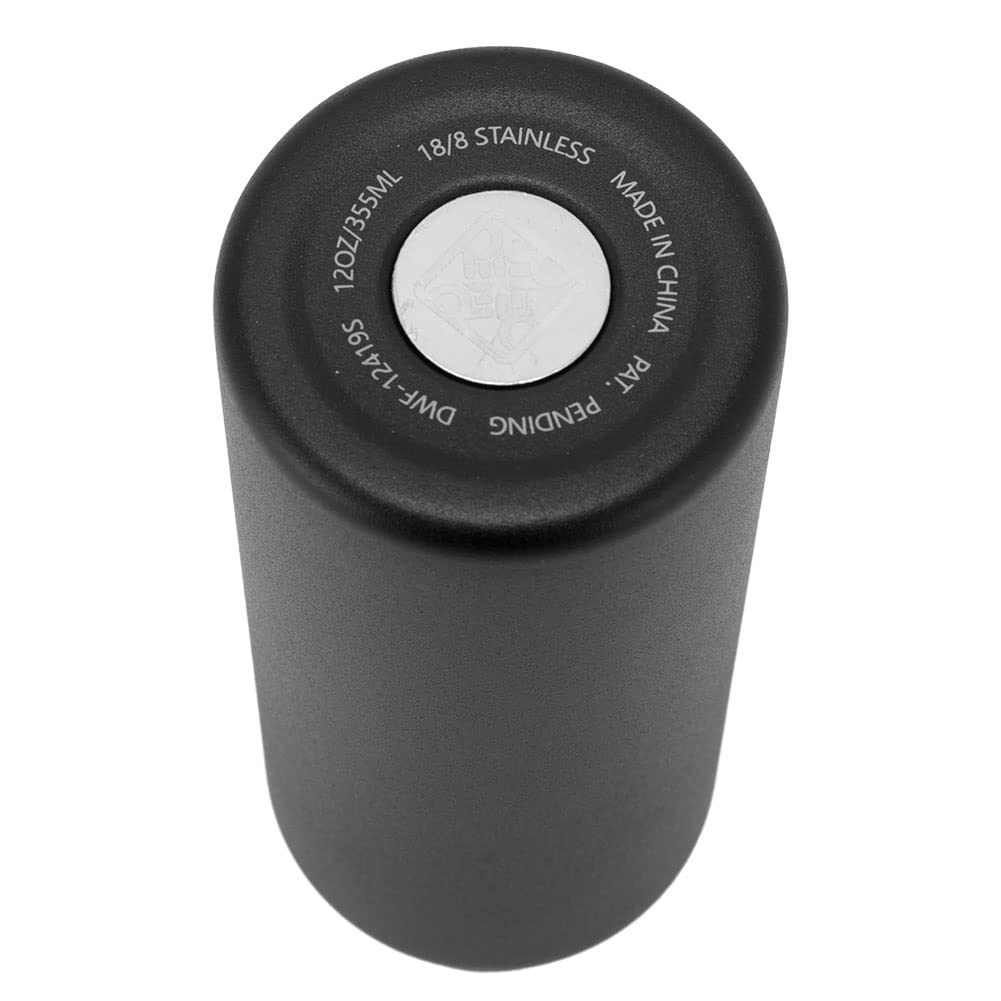 RevoMax2 Slim 355mL Water Bottle, One-Touch Insulated, Keeps Hot or Cold, Suitable for Carbonated Water, Vacuum Insulated, DWF-12419S, Onyx Black