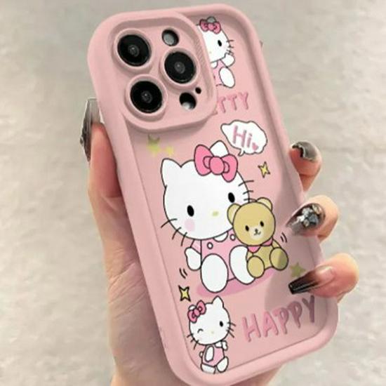 Розовый чехол для телефона Hello Kitty для Apple 17 Pro Max/16/15/14/12 Pro - Мягкий, Стильный и Персонализированный Чехол