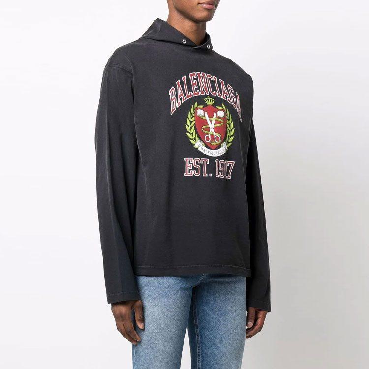 Balenciaga Толстовка Свободный крой Мужская Черная 674685TLV891076