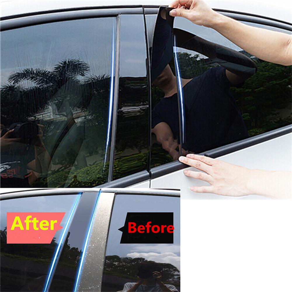 4pcs Gloss Black Car Door Trim B Pillar Posts Cover PC For Ford F-150 2015-2021