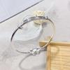 Sweet Exquisite Double Heart Retro Korean Style Bracelet Women Bangle Fashion Jewelry Buckle Bangle