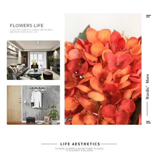 Artificial Flowers Full Hydrangea DIY Faux Flower Silk Reusable Fake Floral Plant