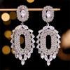 Персонализированные преувеличенные высококачественные серьги со стразами, легкие роскошные темпераментные серьги с кристаллами циркония, женские серьги, 1 пара