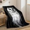 Elegant White Owl on Black Background for all seasons blanket lunch break throw gift