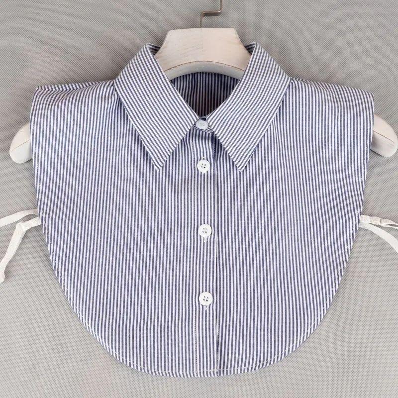 Женский универсальный воротник-подделка в сетку, полосатый, универсальный воротник, рубашка на весну и осень, воротник-подделка, модный трендовый воротник для интерьера