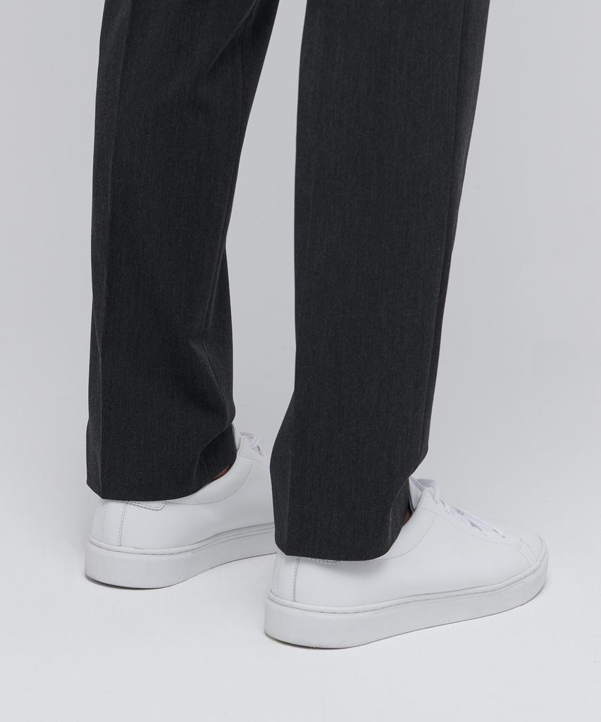 MUSINSA STANDARD Tapered Hidden Elastic Waist Length Slacks [Charcoal Gray]