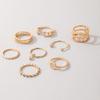 Tocona 8 шт./комплектов полые кольца для женщин и мужчин подвески прозрачный кристалл камень золотые цепочки кольца богемные ювелирные изделия аксессуары Anillo