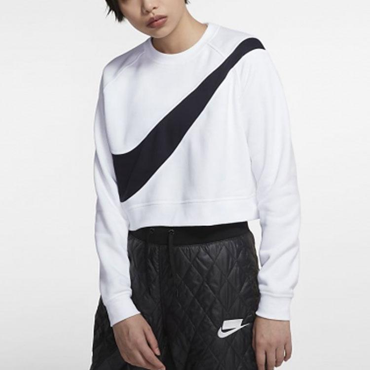 Nike Sportswear Swoosh Fleece Crew Sweatshirt Unisex Tops White BV3934-100
