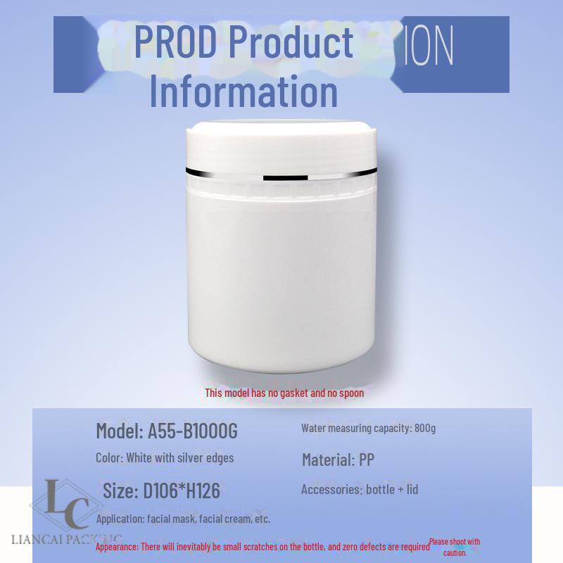 Spot White PP Jar Cream Bottle – 100g, 200g, 500g, 1000g – Empty Cosmetic Sleeping Mask Container