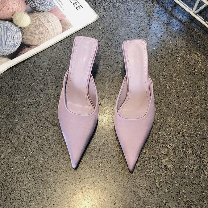 Модная женская обувь 2025 Новые женские тапочки с закрытым носком Модные с леопардовым принтом Летние уличные туфли-бестселлеры Женские туфли на каблуке Zapatos