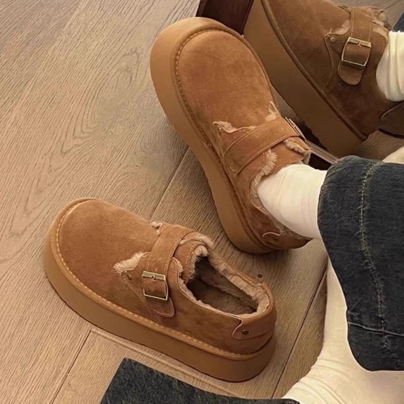 Снежные ботинки на толстой подошве зимние новые бархатные теплые Birkenstocks пушистые ботинки хлопковые ботинки
