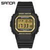 SANDA's New Square Single Display Movement Multi-functional Luminous Waterproof Outdoor Sports Student Electronic Watch