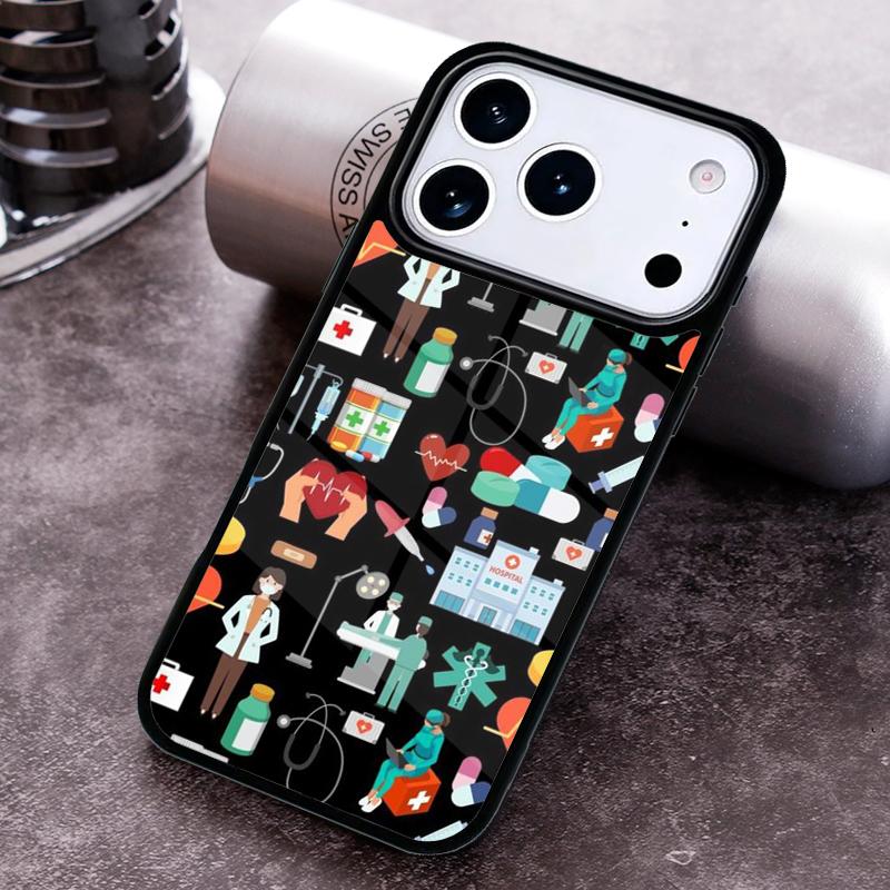 Медицинский чехол для телефона Медсестра для iPhone 17 16 15 Pro Max Air 14 13 12 11 Plus Ударопрочный Capa Cover