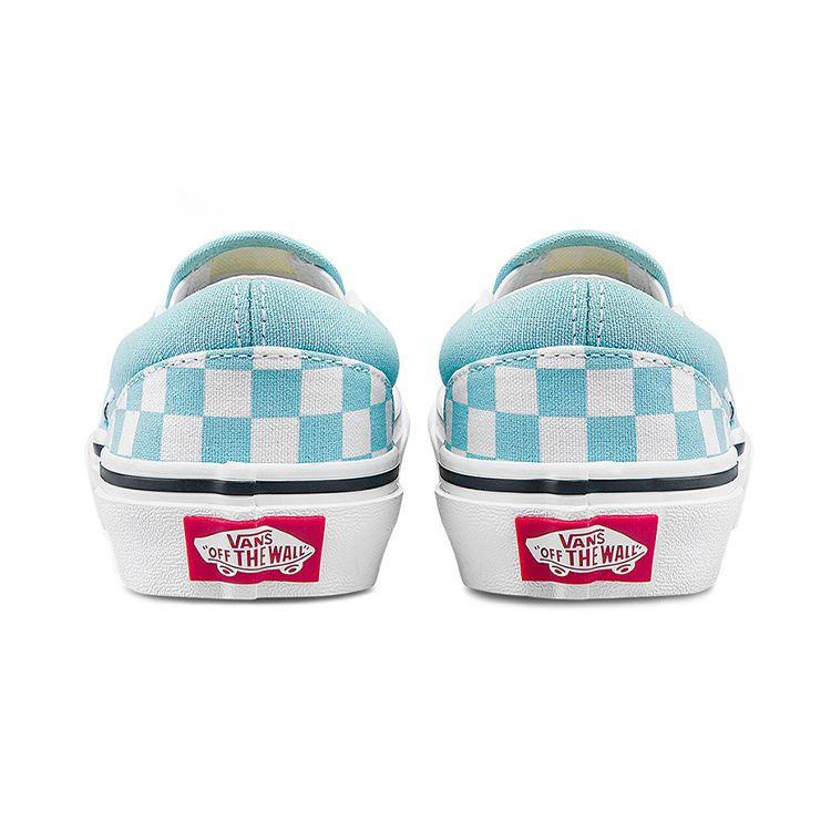 Vans Слипоны в клетку, низкие, детские кеды для скейтбординга, детские кроссовки, сине-белые, VN0A5KXM7TC