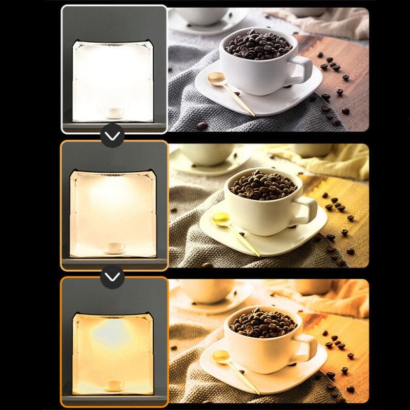 Маленький студийный набор 25 см, светодиодная лампа для фотосъемки, софтбокс, складной фон для фото, световой короб