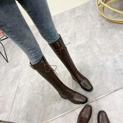 Обувь Длинные Ботинки Для Женщин Эластичные Женские Сапоги Зимние Сапоги до Колена Черные Носки Средний Каблук Y2k Шик Острый Носок Горячее Предложение Готика