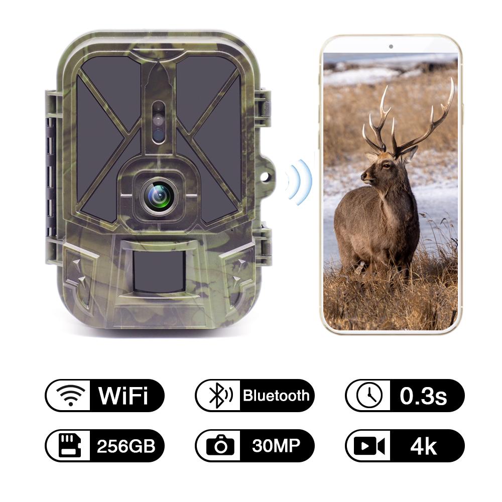4K 30MP Live Stream WiFi Trail Camera  APP Bluetooth Hunting Cameras With 10000mAh Li-Battery Night Vision WiFi940PROLI