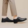 Men's Genuine Leather Lace-Up Oxford Shoes Classic Formal Business Dress Shoes Comfortable Slip-Resistant Sole for Wedding Flats