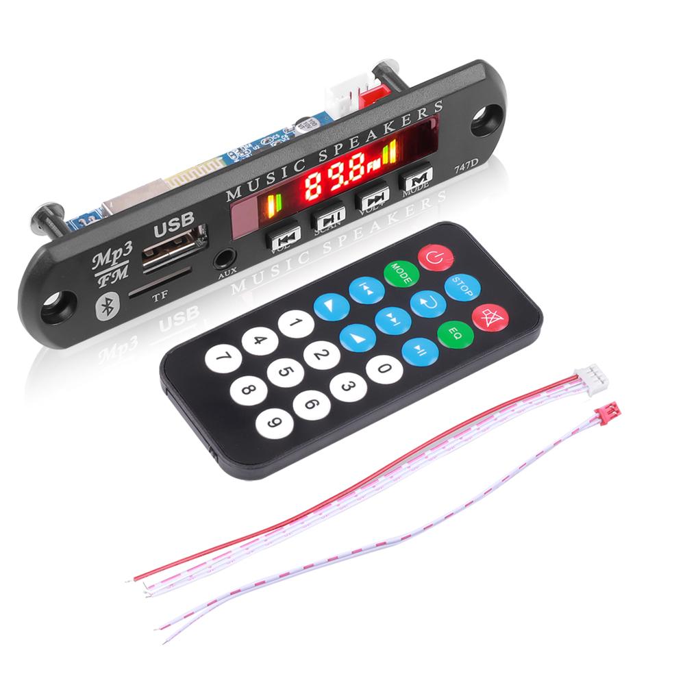 9 В 12 В Bluetooth Handsfree Mp3-плеер FM-радио беспроводной аудиоприемник TF USB 3,5 мм AUX комплект для модификации автомобильной аудиосистемы для динамиков