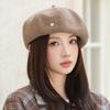 Autumn and Winter Retro Love Beret Korean Versatile Hat for Women's Windproof and Warm Octagonal Hat Showing Face and Painter's Hat New