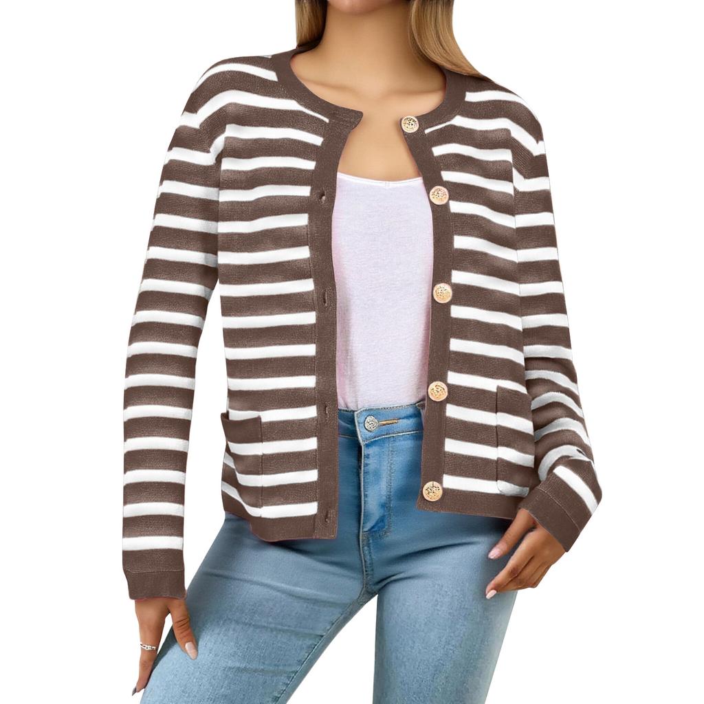 Women's Cardigan Sweater Clothing Fashion Cropped Jacket Trendy Casual Long Sleeve Top