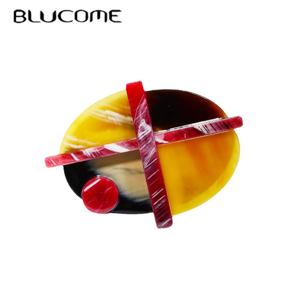 Blucome Качественная акриловая геометрическая брошь, булавки для костюма, сумки, хиджаба, булавки для лацкана, значки, подарки на Новый год