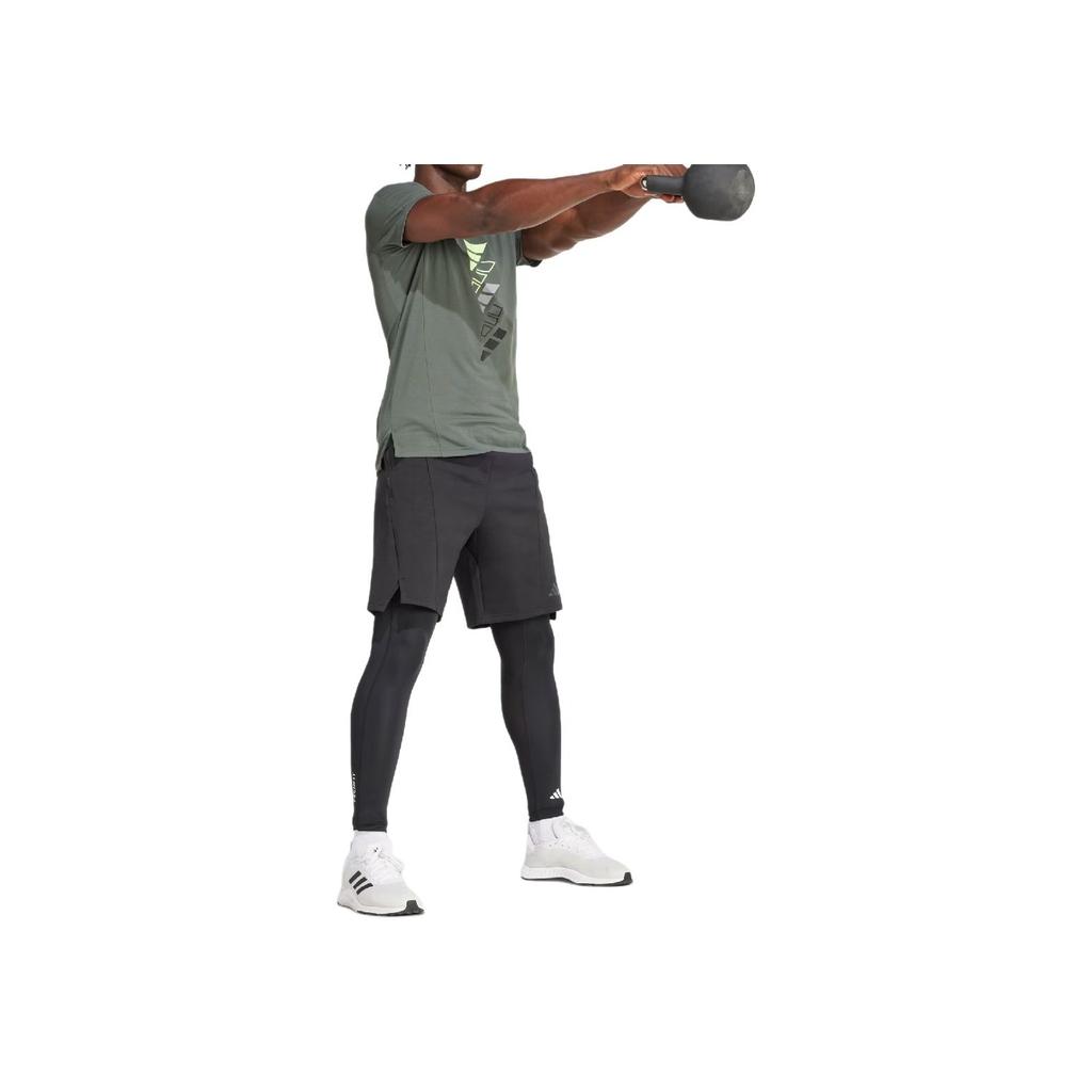 adidas Techfit Simple Letter Удобные тренировочные брюки мужские, черные IN5590