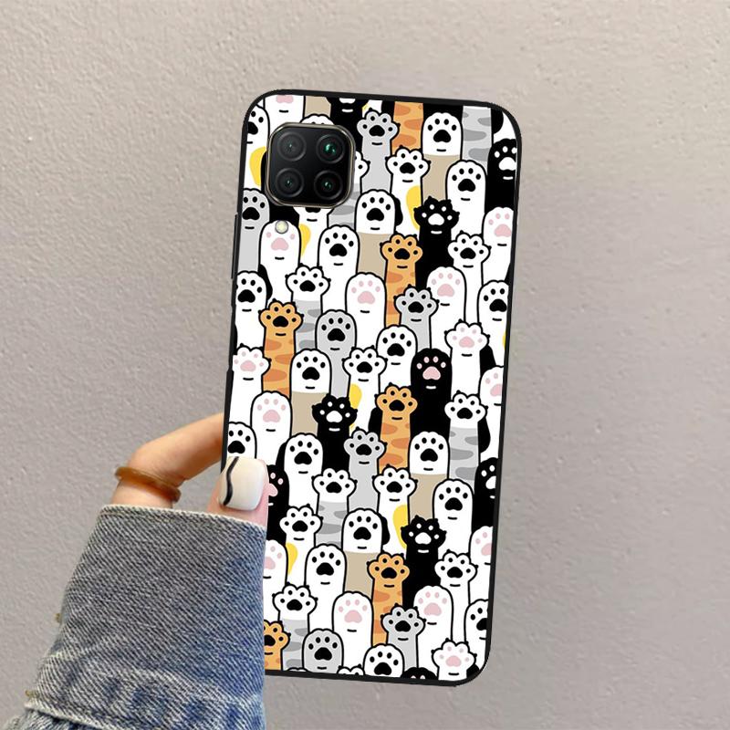 Cute Funny Cats Paws Pattern For Huawei Nova Y70 Y90 Y60 Y73 Y72 Y61 Y91 12s 12i 11i 8i 9 10 SE P40 Lite P60 P30 Pro Case