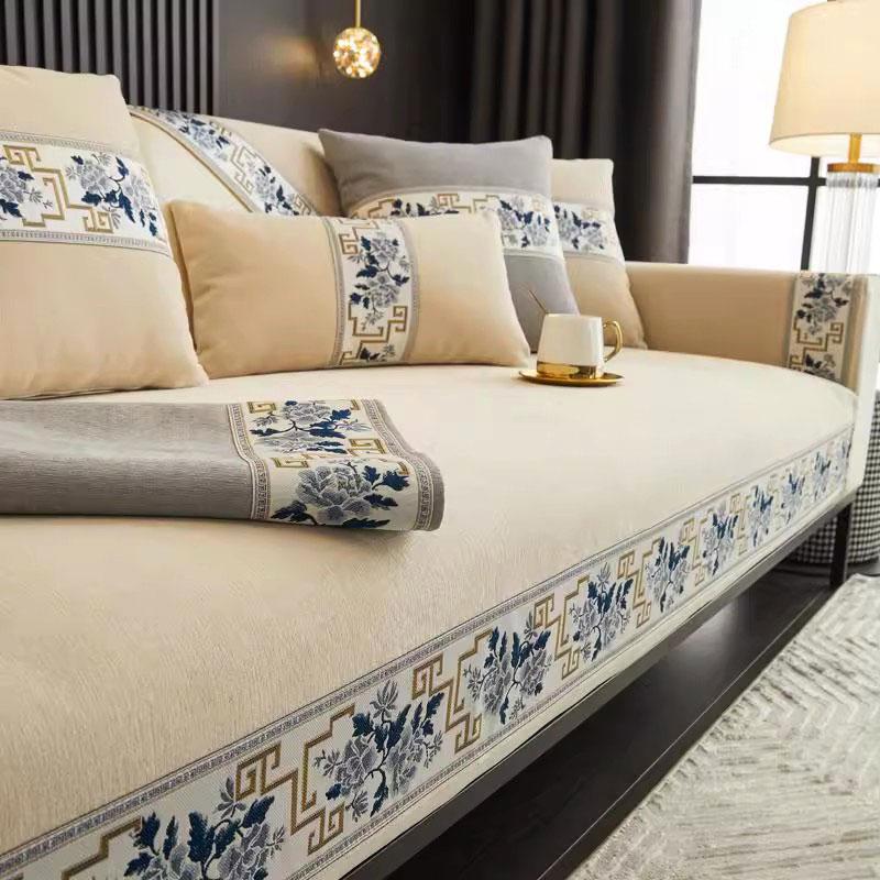 New Chinese Style Chenille Sofa Cover for All Seasons Living Room Decor Non-slip Sofa Seat Cushion Sofa Towel Couch Slipcover