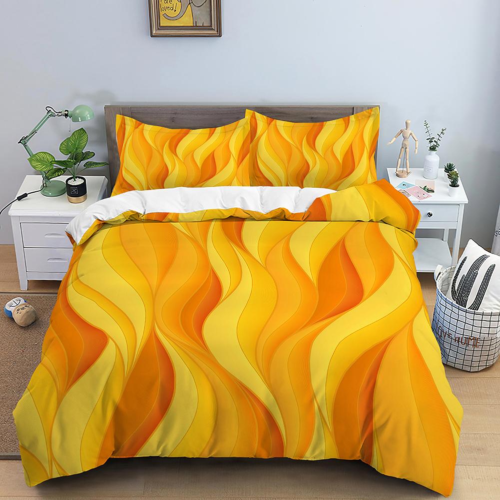 Wave Duvet Cover Set Colourful Geometric Pattern Bedding Nordic Style Polyester Quilt Cover Bed for Kids Teens Adults King Queen