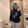 Свободная повседневная толстовка с круглым вырезом и буквенным принтом для женщин на осень и зиму, новый американский топ с длинными рукавами