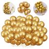 Gold chrome balloons birthday decoration set of 100 large metallic pieces