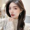 Beautiful Zircon Pearl Tassel Earrings Korean Style Jewelry Tassel Drop Earrings