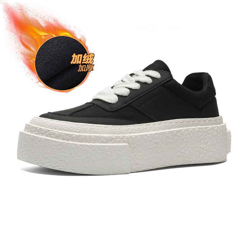 Белые туфли на платформе для пар, новые универсальные туфли-бисквиты на шнуровке, увеличивающая высоту подошва-маффин, повседневная обувь 50447-W