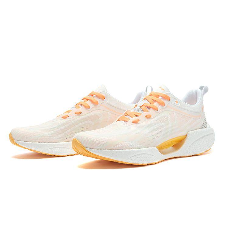 Кроссовки Li Ning Super Lightweight 18 Fabric Non Slip Breathable Low-Top для бега, женские, белые, абрикосовые, оранжевые, ARMR008-1