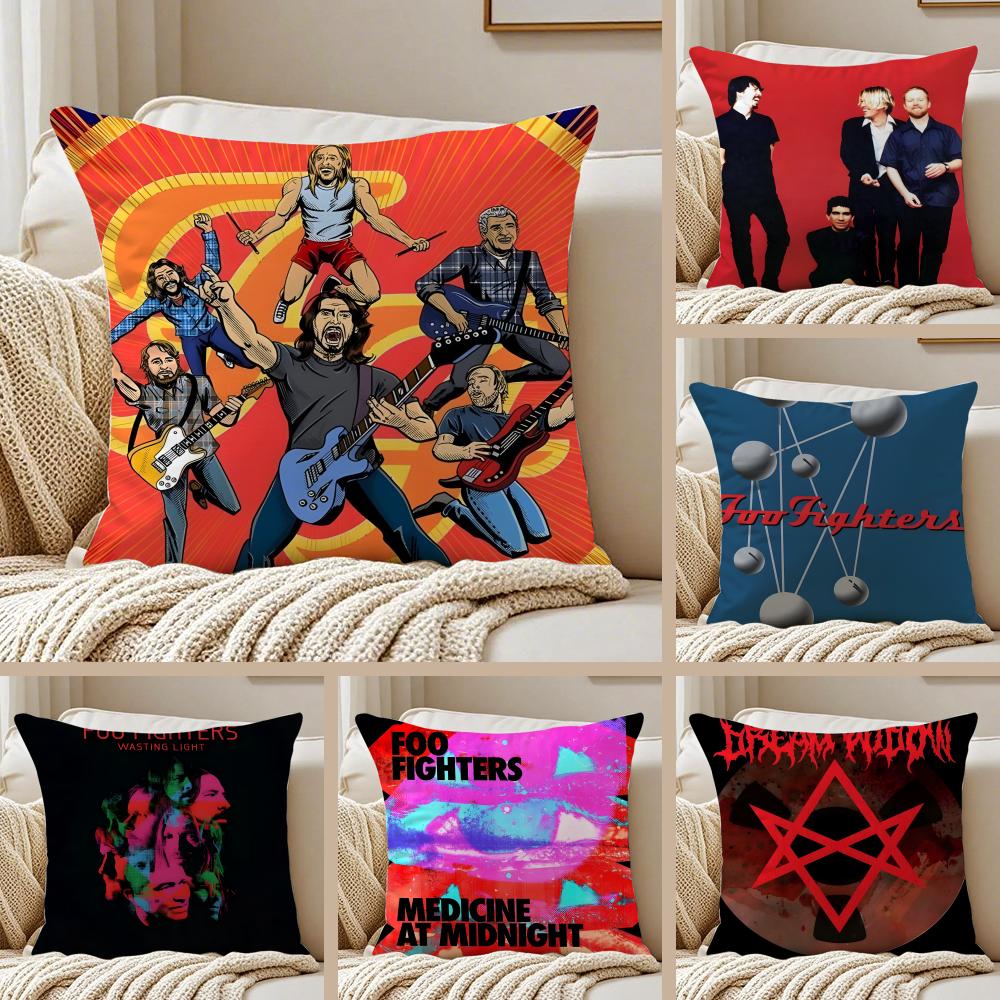 Классический Рок Американская Группа FFoo FFighters Наволочка Подушка Антиклещевая Невидимая Молния Короткий Плюш Подушка для Дивана