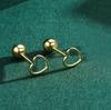 Cercei Dama Inimioare Silver Plated with Gold 1.3 Cm Gold - Heart Earrings for Women, 925 Silver Jewelry, Perfect Gift