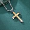 New Wrench Creative Stainless Steel Double-layer Cross Diamond Necklace Street Simple Versatile Pendant
