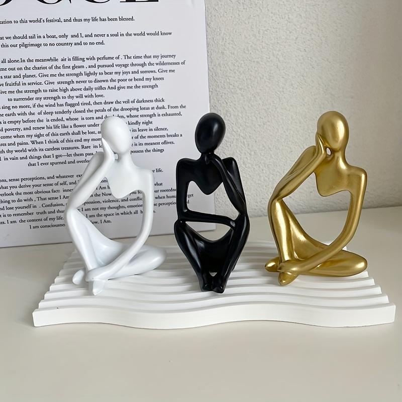 1/3 Pack Thinking Body Art Scented Candle Gypsum Ornament Mold Body Art Silicone Mold, Thinker Silicone Mold Suit