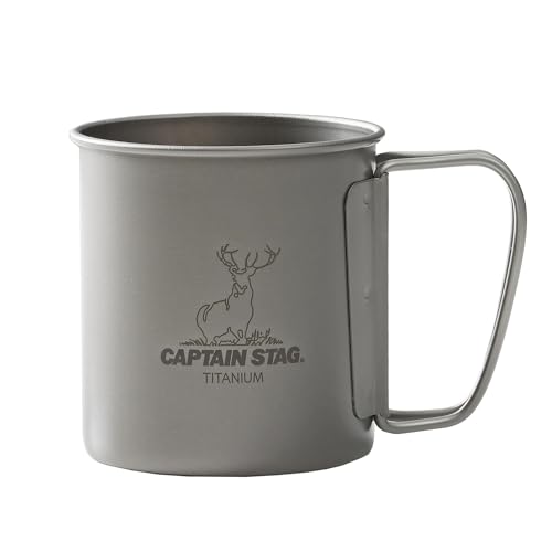 Captain Stag (CAPTAIN STAG) Outdoor Cup/Mug/Tumbler, Single Mug, 300ml, Folding Handle, Lightweight, Titanium, Made in Japan, Tsubame-Sanjo, UH-4502