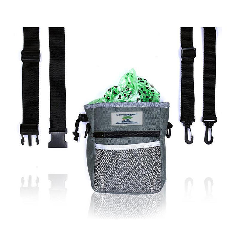 Портативная нейлоновая сумка 18*6*14см с кармашками для вкусняшек, пакетов для уборки на прогулке за собакой