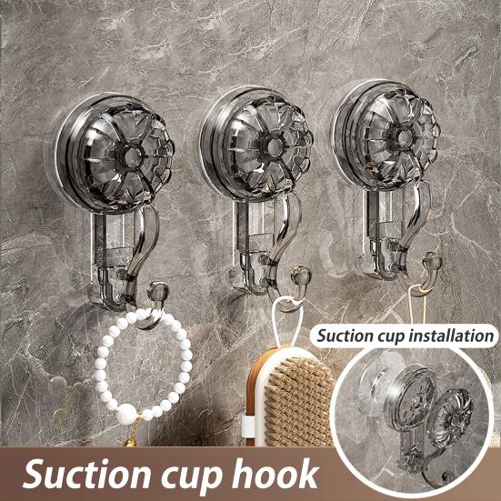 1/2/3/4Pcs Transparent Suction Cup Hooks Strong Load-bearing Easy To Install Removable Heavy