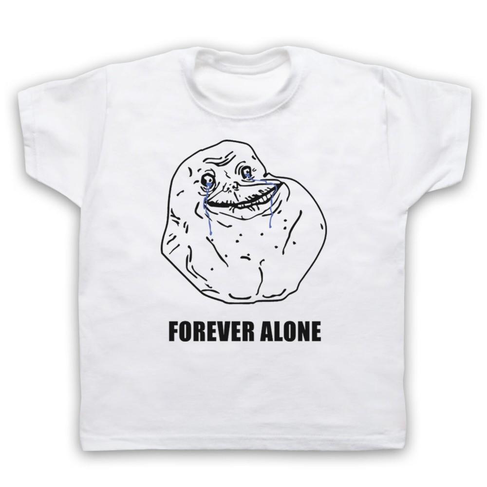 Forever Alone Meme Rage Comic Funny Upset Miserable Kids Childs T-Shirt